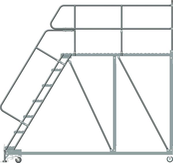 Roll Work Platform, Steel, Single, 70 In.H
