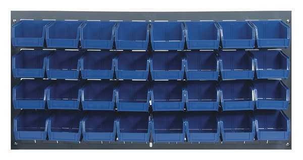 Steel Louvered Panel, 36 in W x 1/4 in D x 20 in H, Gray