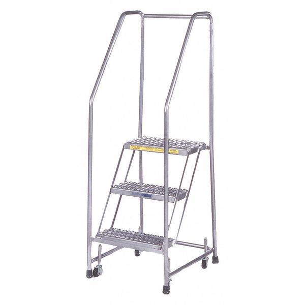 49 in H Aluminum Rolling Ladder, 2 Steps