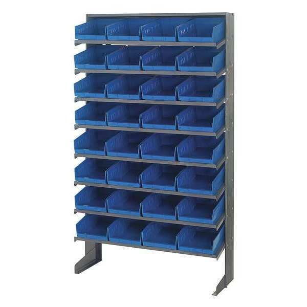 Steel Pick Rack, 36 in W x 60 in H x 12 in D, 8 Shelves, Gray