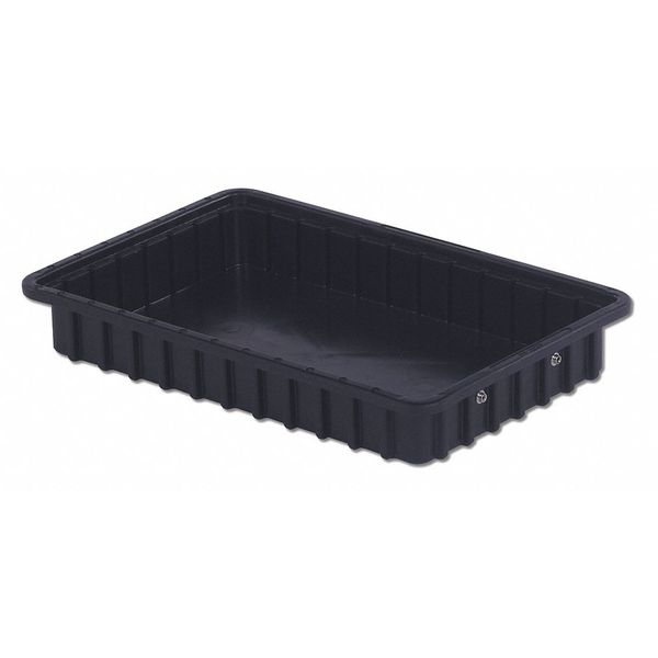 Divider Box, Black, Polyethylene, 16 1/2 in L, 11 in W, 2 1/2 in H, 0.16 cu ft Volume Capacity