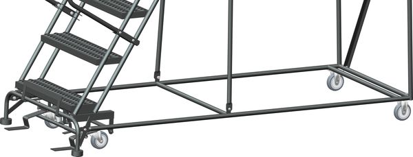 133 in H Steel Stock Picking Rolling Ladder, 10 Steps