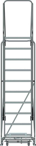 133 in H Steel Stock Picking Rolling Ladder, 10 Steps