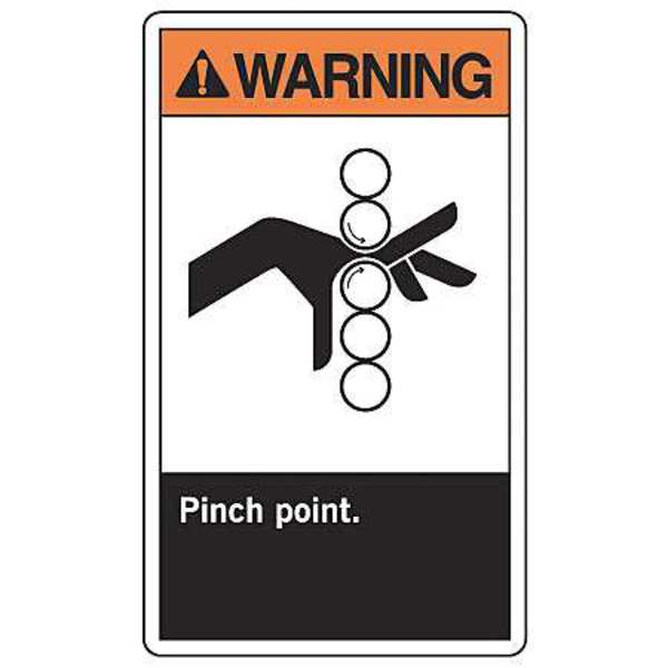 Label, 5 in Height, 3 1/2 in Width, Vinyl, Vertical Rectangle, English