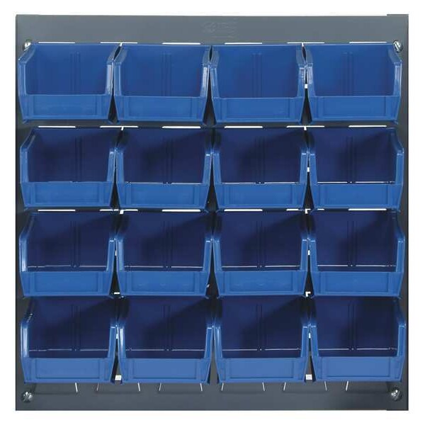 Steel Louvered Bench Rack, 18 in W x 1/4 in D x 20 in H, Gray
