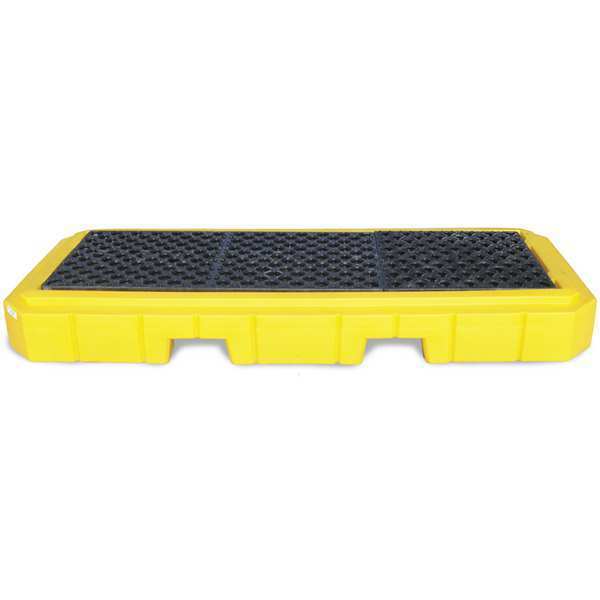 Drum Spill Containment Pallet, 66 gal Spill Capacity, 3 Drum, 4500 lb, Polyethylene