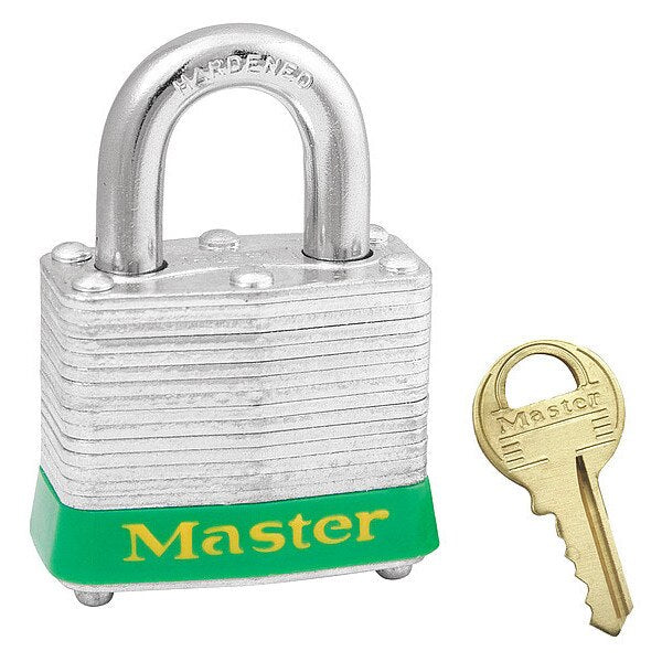 Lockout Padlock, KD, Green, 1-1/4