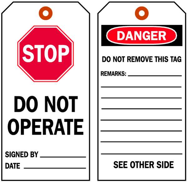 Danger Tag, 7 x 4 In, Bk and R/Wht, PK100