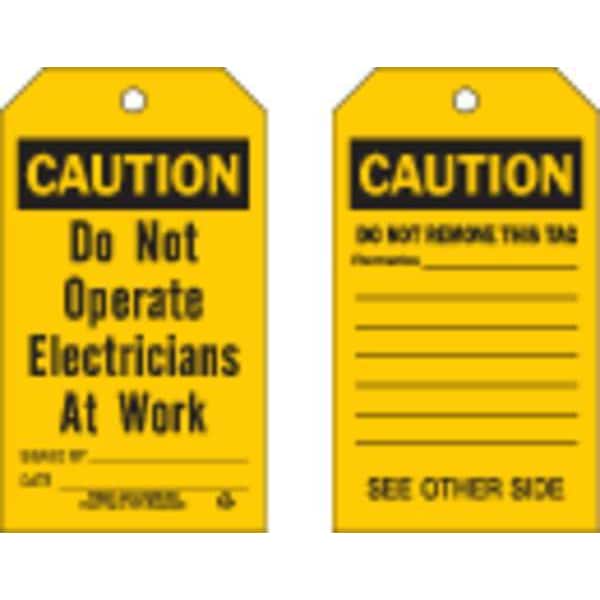 Caution Tag, 7 in Height, 4 in Width, Paper
