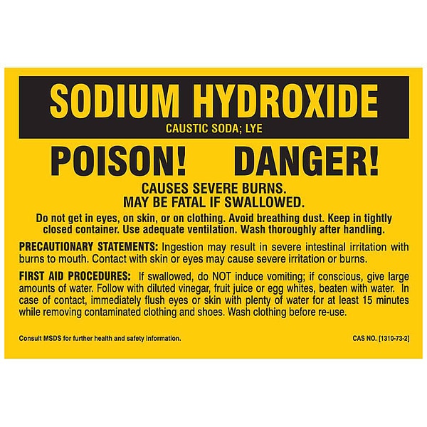 Chemical Label, 2 In. H, Multicolor, PK25