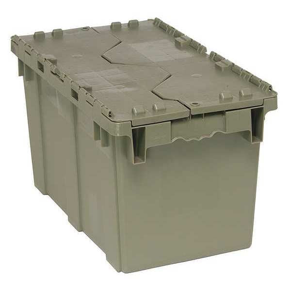 Gray Attached Lid Container, Plastic
