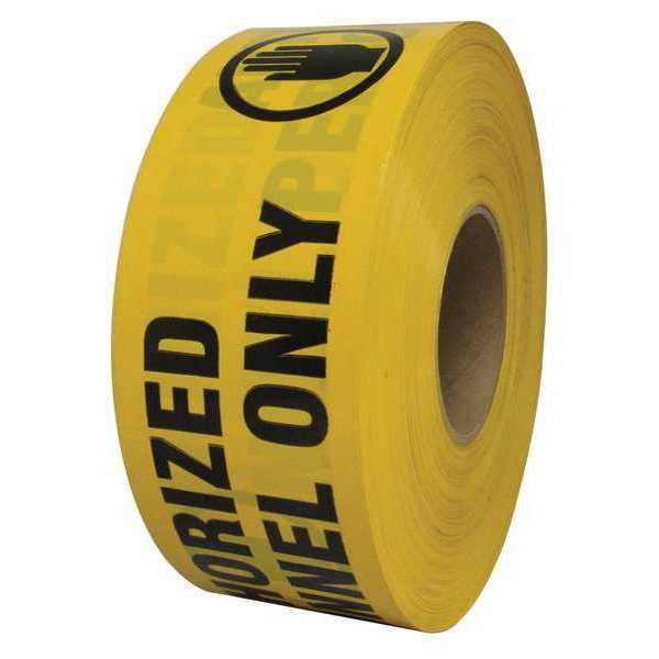 Barricade Tape, Yellow/Black, 1000ft x 3In