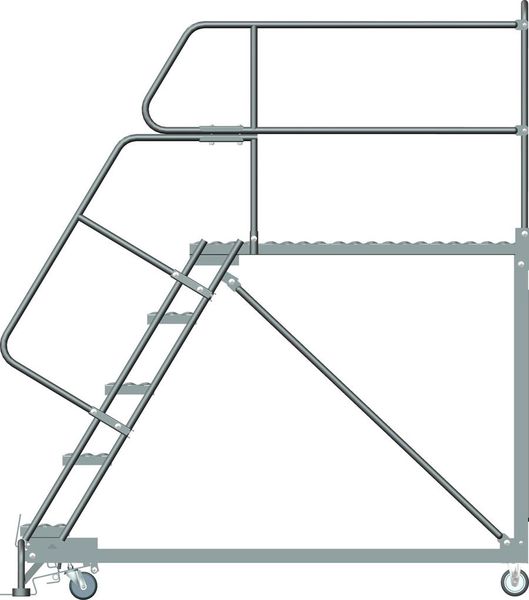 Roll Work Platform, Steel, Single, 50 In.H