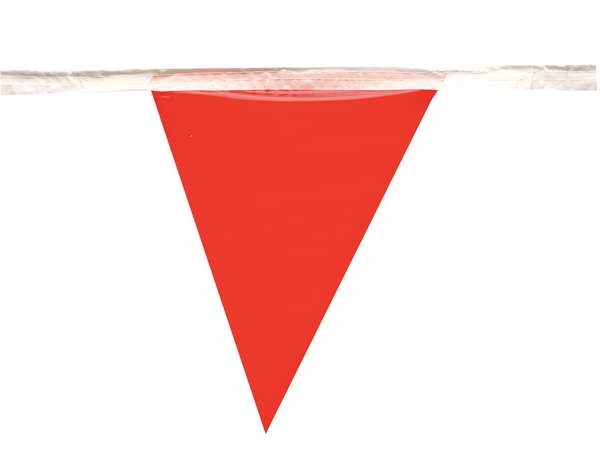Pennants, Polyethylene, Red, 60 ft.