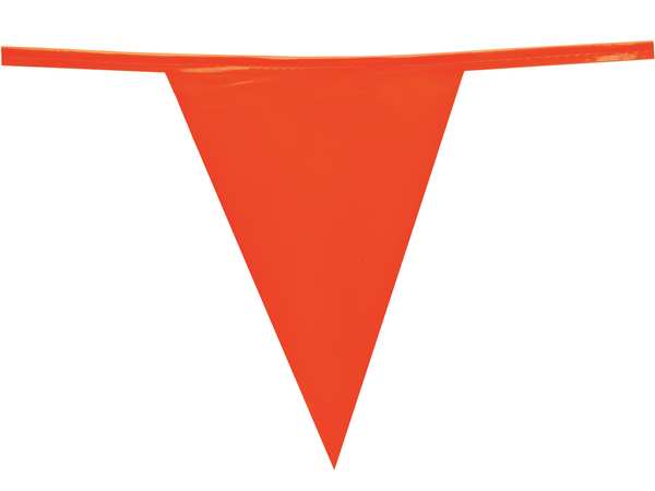 Pennants, Polyethylene, Orange, 60 ft.