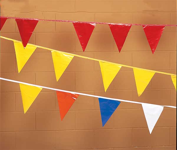 Pennants, Polyethylene, Multicolor, 60 ft.