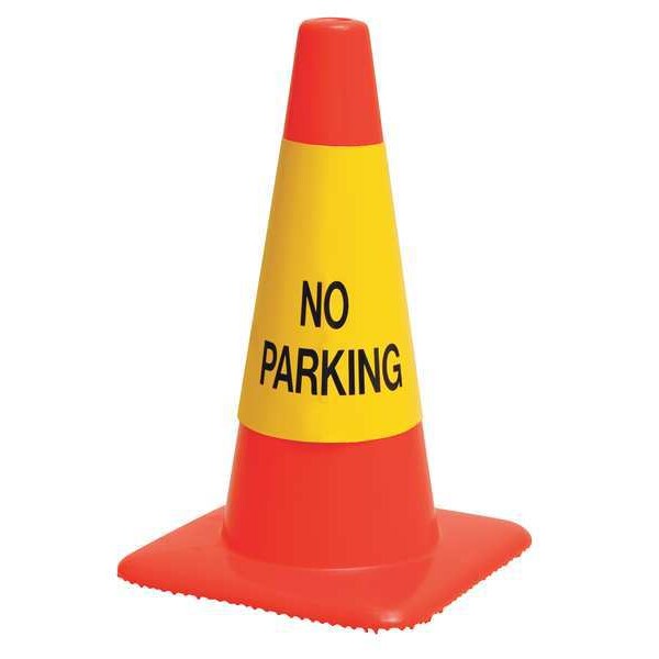 Traffic Cone Collar, Waterproof Cloth Vinyl, 10 1/2 in H, Yellow