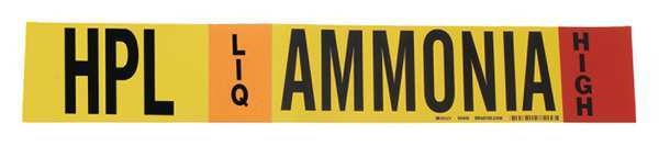 Ammonia Pipe Marker, HPL, 3 to 5In