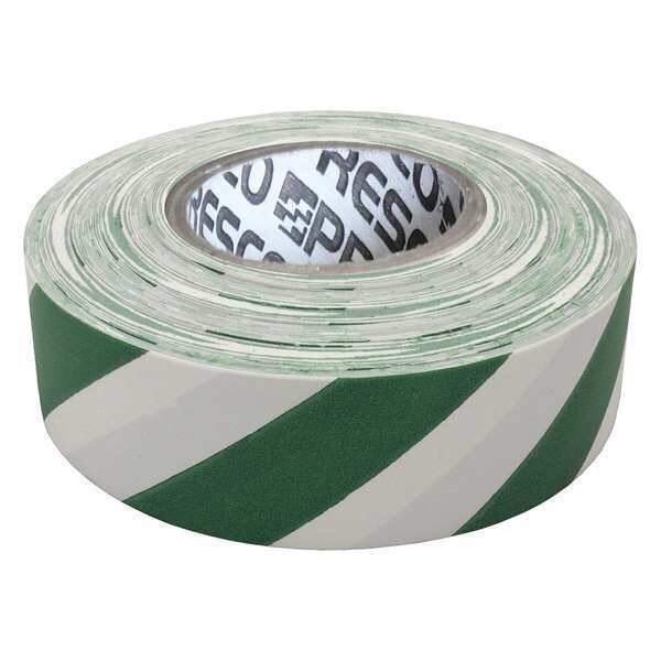 Flagging Tape, Wh/Grn, 300 ft x 1-3/16 In