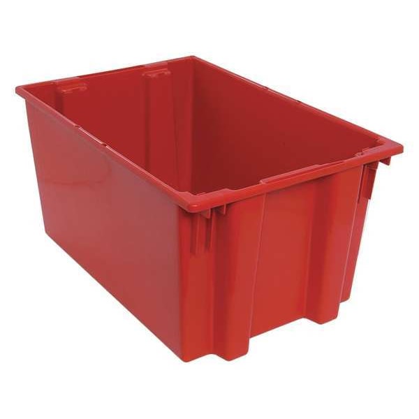 Stack & Nest Container, Red, Polyethylene, 29 1/2 in L, 19 1/2 in W, 15 in H