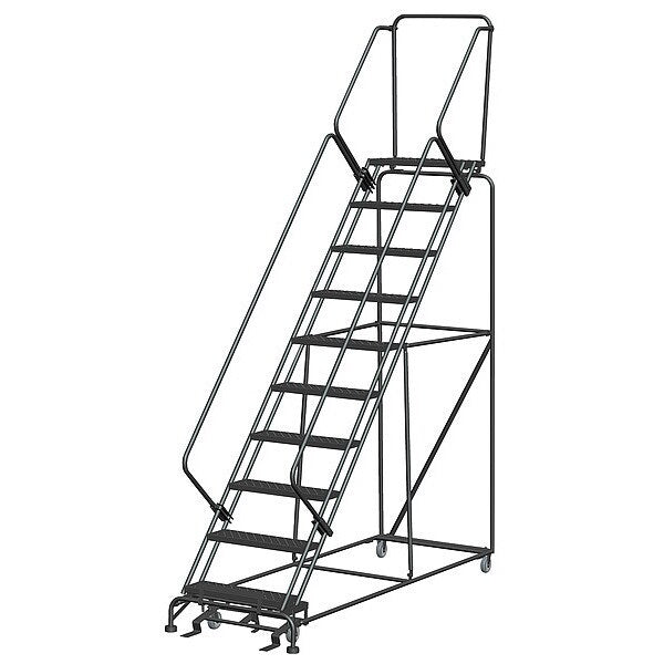 133 in H Steel Rolling Ladder, 10 Steps
