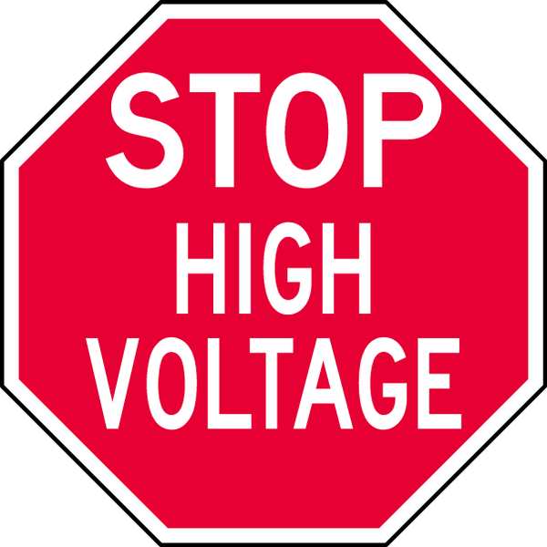 Facility Sign, 12 x 12In, WHT/R, AL, Stop HV