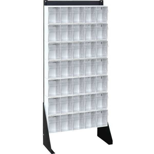 14 Gauge Steel Single Sided Tip Out Bin Rack, 52 in H x White