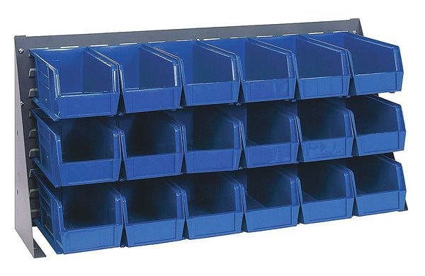 Steel Louvered Bench Rack, 36 in W x 1/4 in D x 20 in H, Gray