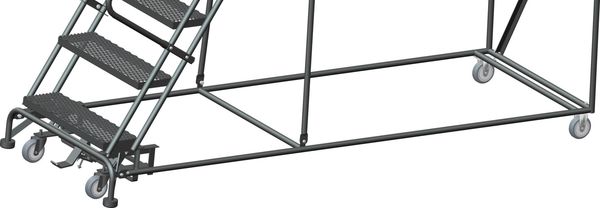 153 in H Steel Rolling Ladder, 12 Steps