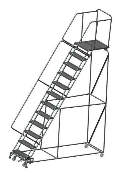 153 in H Steel Rolling Ladder, 12 Steps