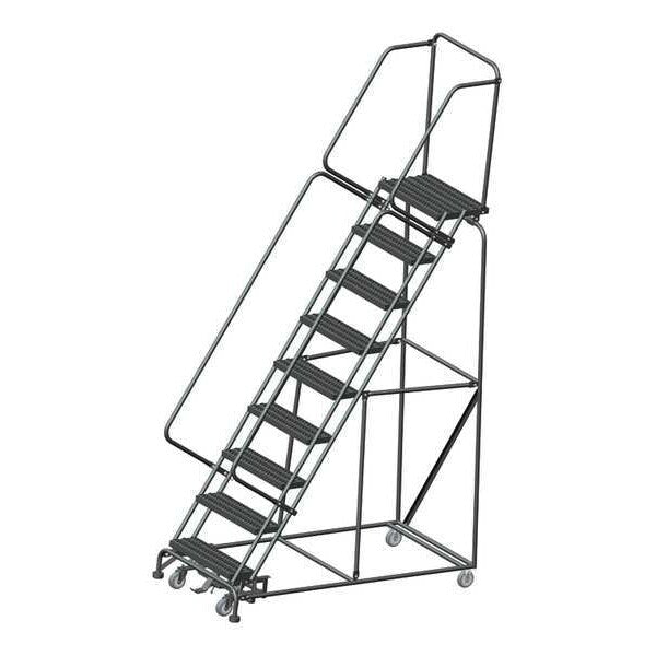123 in H Steel Rolling Ladder, 9 Steps