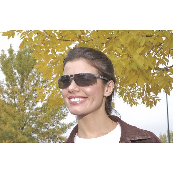 Safety Glasses, Wraparound Clear Polycarbonate Lens, Scratch-Resistant