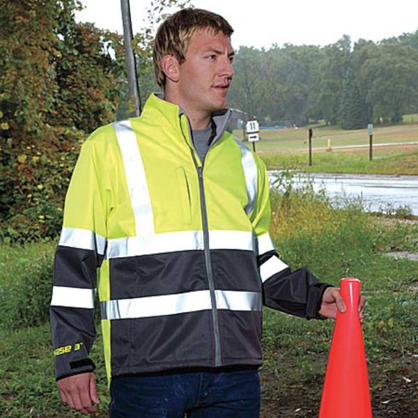 Phase 3 Breathable Rain Jacket, Hi-Vis Yl/Green, 4XL