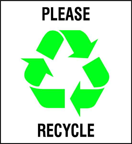 Recycling Label, Vinyl, 5 In. W, PK5, 20642FLS