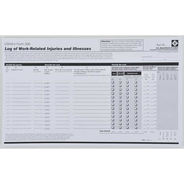 Forms, OSHA 300 Log