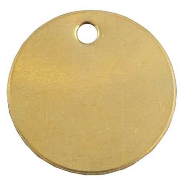 Blk Tag, 1-1/4 x 1-1/4 In, Brs, Rnd, PK25