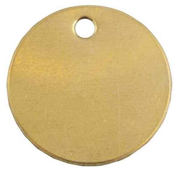 Blk Tag, 1-1/2 x 1-1/2 In, Brs, Rnd, PK25