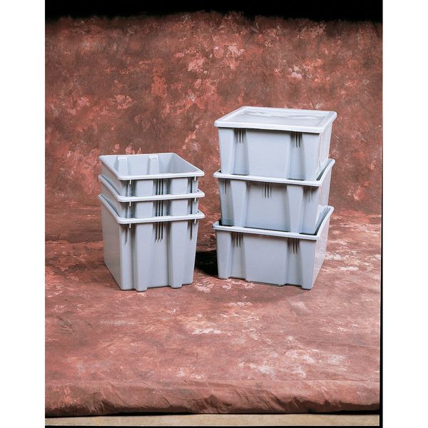 Gray Plastic Lid, 23.8 in L, 19.8 in W, 1
