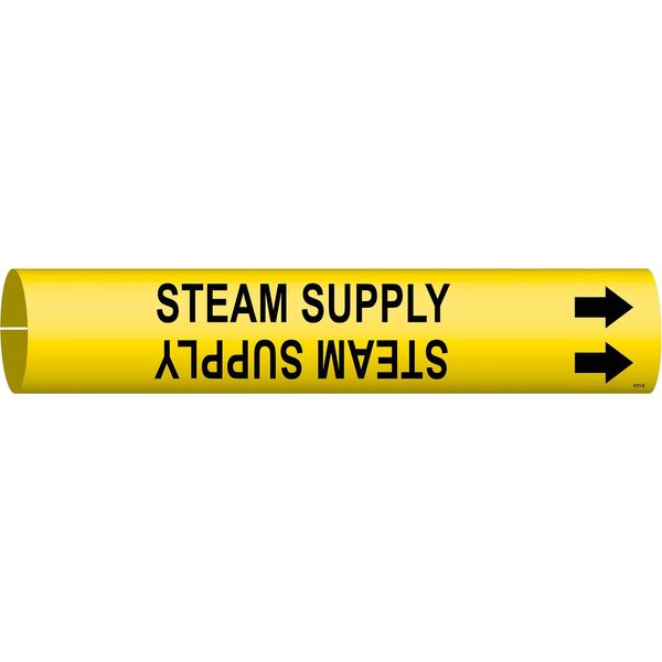 Pipe Marker, Steam Supply, Yel, 4 to 6 In