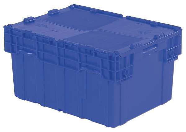 Blue Attached Lid Container, Plastic
