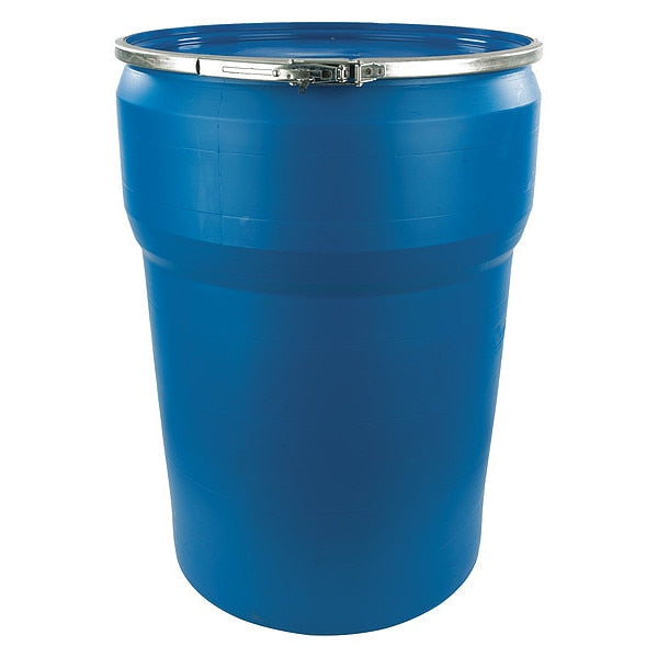 Open Head Transport Drum, Polyethylene, 15 gal, Unlined, Blue