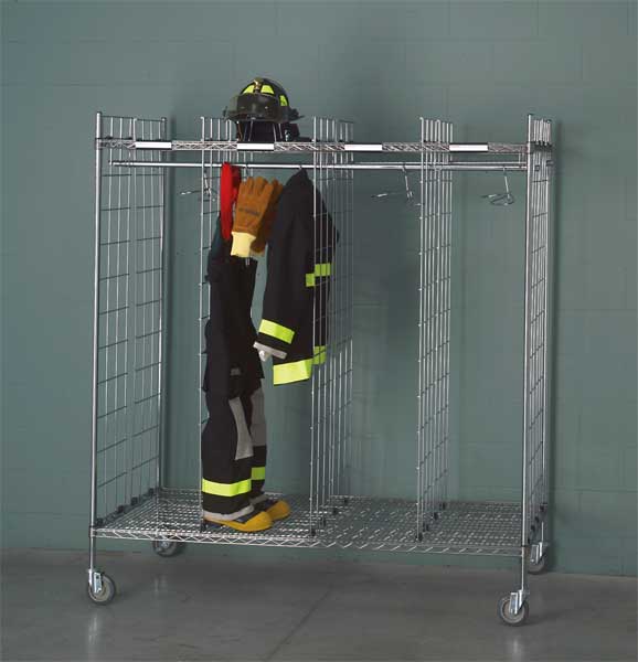 Double Sided Mobile Ready Rack, Chrome, 36 in D, 74 in H