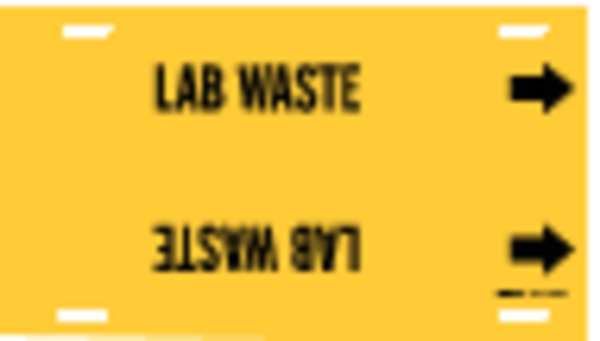 Pipe Marker, Lab Waste, Yel, 6 to 7-7/8 In