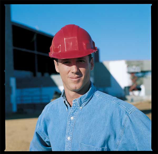Front Brim Hard Hat, Type 1, Class E, Ratchet (6-Point), Yellow
