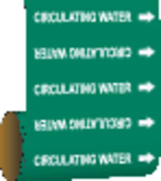 Pipe Marker, Circulating Water, Grn, 15521