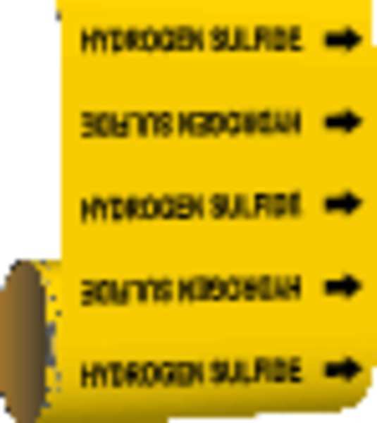 Pipe Marker, Hydrogen Sulfide, Yel, 15548