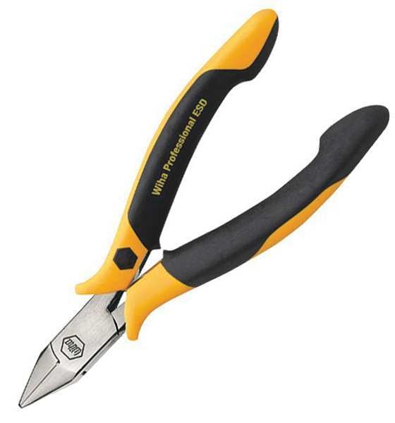 4 1/2 in Precision Diagonal Cutting Plier Flush Cut Pointed Nose Uninsulated