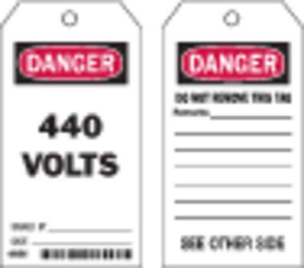 Danger Tag, 5-3/4 x 3 In, Hd Polyest, PK10