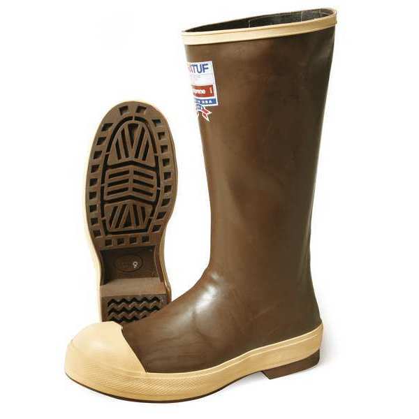 Size 12 Men's Steel Rubber Boot, Tan