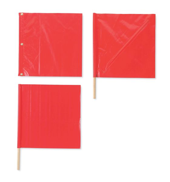 Handheld Warning Flag, Vinyl, 18